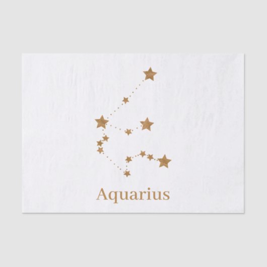 Modern Zodiac Sign Gold Aquarius | Element Air Seidenpapier (Vorderseite)