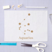 Modern Zodiac Sign Gold Aquarius | Element Air Seidenpapier (Handwerk)