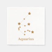 Modern Zodiac Sign Gold Aquarius | Element Air Serviette (Vorderseite)