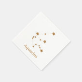 Modern Zodiac Sign Gold Aquarius | Element Air Serviette (Ecke)