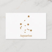 Modern Zodiac Sign Gold Aquarius | Element Air Visitenkarte (Vorderseite)