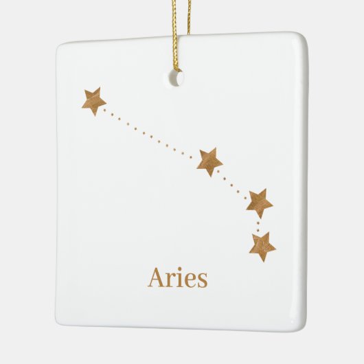 Modern Zodiac Sign Gold Aries Element Fire Paper Keramikornament (Links)