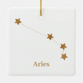 Modern Zodiac Sign Gold Aries Element Fire Paper Keramikornament (Rückseite)