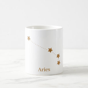 Modern Zodiac Sign Gold Aries  Elementfeuer Kaffeetasse