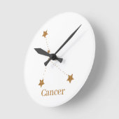 Modern Zodiac Sign Gold Cancer | Element Water Runde Wanduhr (Winkel)