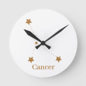 Modern Zodiac Sign Gold Cancer | Element Water Runde Wanduhr (Vorderseite)