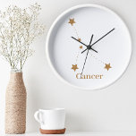 Modern Zodiac Sign Gold Cancer | Element Water Runde Wanduhr<br><div class="desc">Modern Zodiac Sign Gold Cancer | Element Water</div>