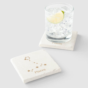 Modern Zodiac Sign Gold  Elementwasser Steinuntersetzer