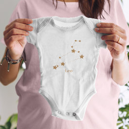 Modern Zodiac Sign Gold Leo | Elementfeuer Baby Strampler