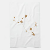 Modern Zodiac Sign Gold Leo | Elementfeuer Geschirrtuch (Vertikal)