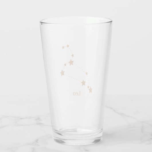 Modern Zodiac Sign Gold Leo | Elementfeuer Glas (Rückseite)