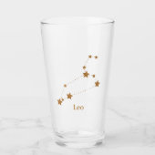 Modern Zodiac Sign Gold Leo | Elementfeuer Glas (Vorderseite)