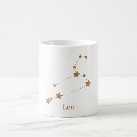 Modern Zodiac Sign Gold Leo | Elementfeuer Kaffeetasse (Mittel)