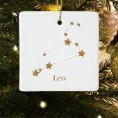 Modern Zodiac Sign Gold Leo | Elementfeuer Keramikornament