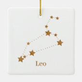 Modern Zodiac Sign Gold Leo | Elementfeuer Keramikornament (Rückseite)