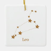 Modern Zodiac Sign Gold Leo | Elementfeuer Keramikornament (Vorderseite)