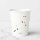Modern Zodiac Sign Gold Leo | Elementfeuer Pappbecher (Rückseite)