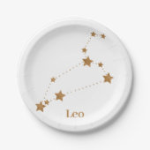 Modern Zodiac Sign Gold Leo | Elementfeuer Pappteller (Vorderseite)