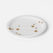 Modern Zodiac Sign Gold Leo | Elementfeuer Pappteller (Schrägansicht)