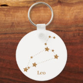 Modern Zodiac Sign Gold Leo | Elementfeuer Schlüsselanhänger (Vorderseite)