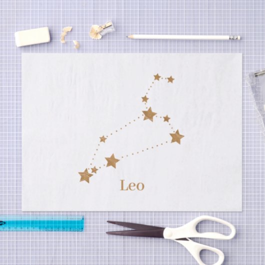 Modern Zodiac Sign Gold Leo | Elementfeuer Seidenpapier (Handwerk)
