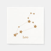 Modern Zodiac Sign Gold Leo | Elementfeuer Serviette (Vorderseite)