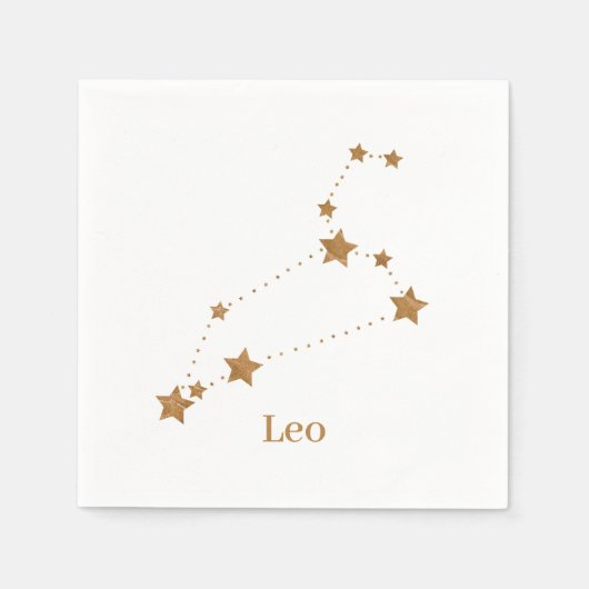 Modern Zodiac Sign Gold Leo | Elementfeuer Serviette (Vorderseite)