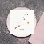 Modern Zodiac Sign Gold Leo | Elementfeuer Serviette