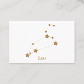 Modern Zodiac Sign Gold Leo | Elementfeuer Visitenkarte (Vorderseite)