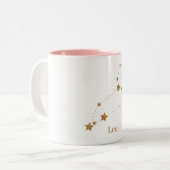 Modern Zodiac Sign Gold Leo | Elementfeuer Zweifarbige Tasse (Vorderseite Links)