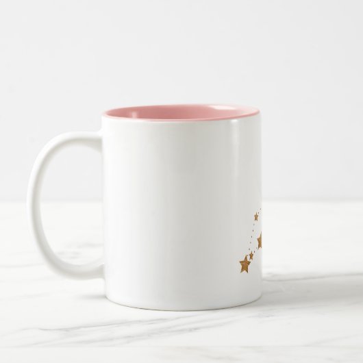 Modern Zodiac Sign Gold Leo | Elementfeuer Zweifarbige Tasse (Links)