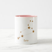 Modern Zodiac Sign Gold Leo | Elementfeuer Zweifarbige Tasse (Mittel)
