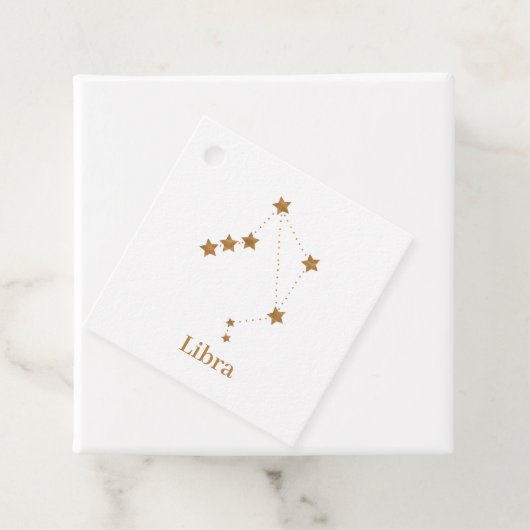 Modern Zodiac Sign Gold Libra | Element Air Geschenkanhänger (Beispiel)