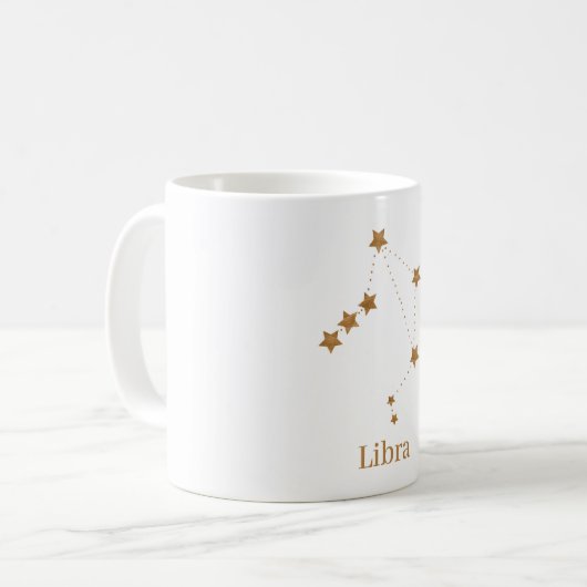 Modern Zodiac Sign Gold Libra | Element Air Kaffeetasse (Vorderseite Links)