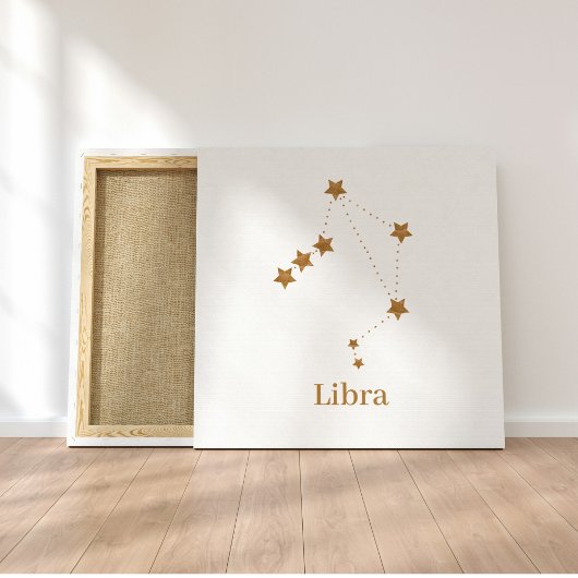 Modern Zodiac Sign Gold Libra | Element Air Leinwanddruck