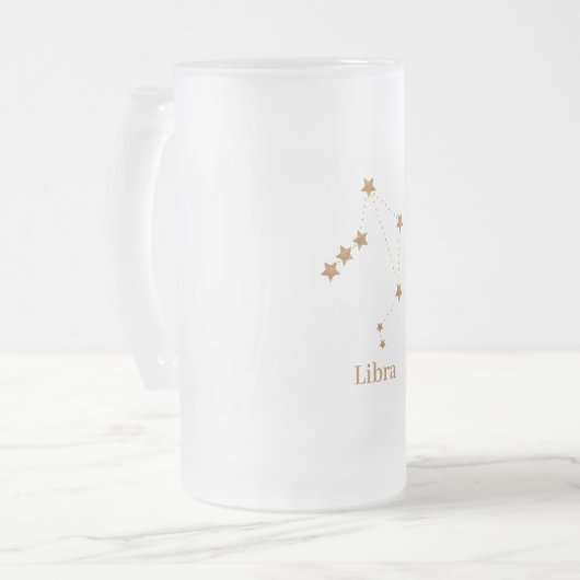 Modern Zodiac Sign Gold Libra | Element Air Mattglas Bierglas (Vorderseite Links)