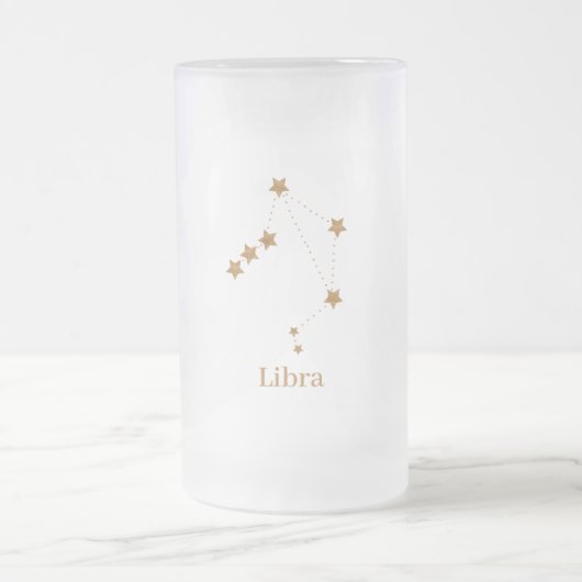 Modern Zodiac Sign Gold Libra | Element Air Mattglas Bierglas (Mittel)
