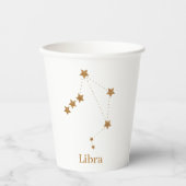 Modern Zodiac Sign Gold Libra | Element Air Pappbecher (Vorderseite)