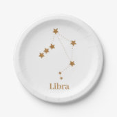 Modern Zodiac Sign Gold Libra | Element Air Pappteller (Vorderseite)