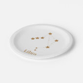 Modern Zodiac Sign Gold Libra | Element Air Pappteller (Schrägansicht)