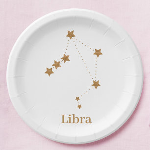 Modern Zodiac Sign Gold Libra Element Air Pappteller