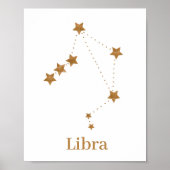 Modern Zodiac Sign Gold Libra | Element Air Poster (Vorne)