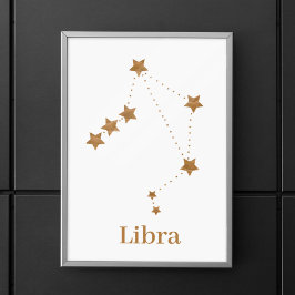 Modern Zodiac Sign Gold Libra | Element Air Poster