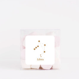 Modern Zodiac Sign Gold Libra | Element Air Quadratischer Aufkleber