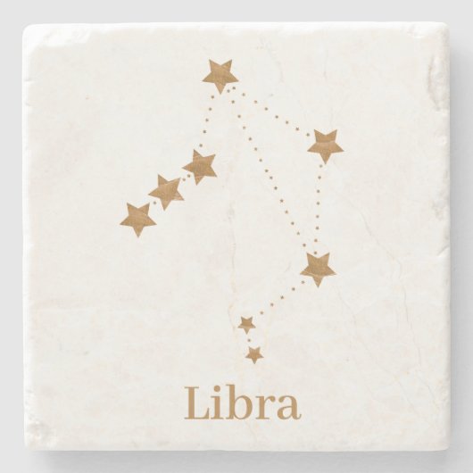 Modern Zodiac Sign Gold Libra | Element Air Steinuntersetzer (Vorderseite)
