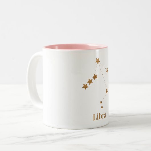 Modern Zodiac Sign Gold Libra | Element Air Zweifarbige Tasse (Vorderseite Links)