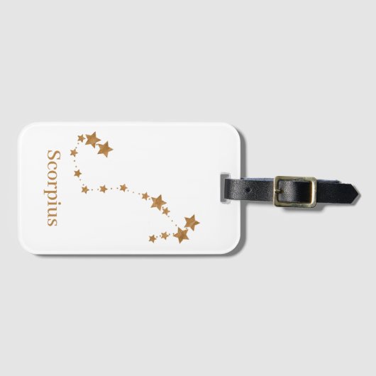 Modern Zodiac Sign Gold Scorpius | Element Wasser Gepäckanhänger (Vorderseite (Horizontal))