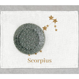Modern Zodiac Sign Gold Scorpius | Element Wasser Geschirrtuch