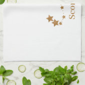 Modern Zodiac Sign Gold Scorpius | Element Wasser Geschirrtuch (Gefaltet)