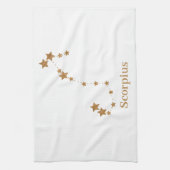 Modern Zodiac Sign Gold Scorpius | Element Wasser Geschirrtuch (Vertikal)